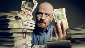 walter white with bundles of money